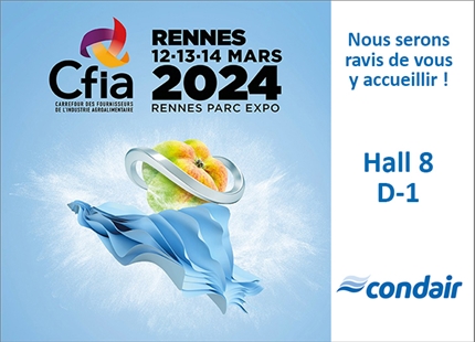 En 2023, Condair sera au CFIA de Rennes les 14-15-16 mars au Parc Expo !
