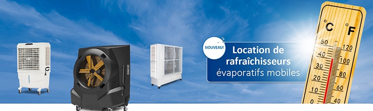 Location de Rafraîchisseurs Évaporatifs Mobiles